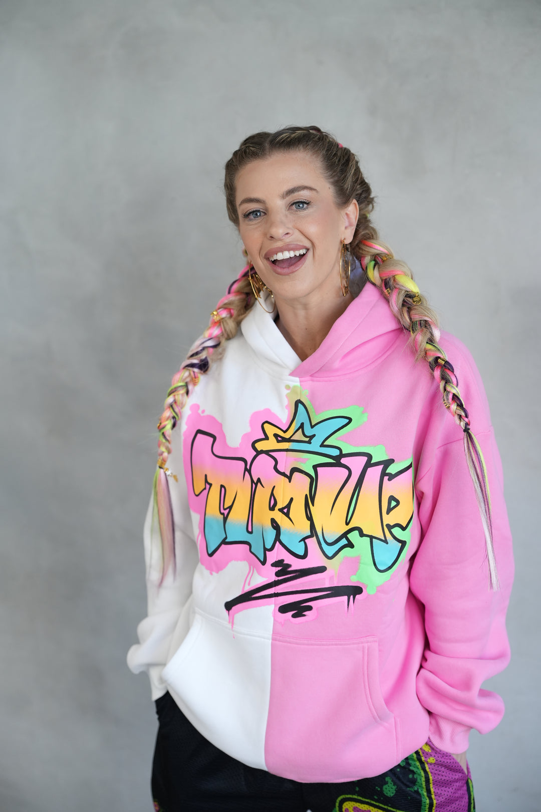 Turn Up Graffiti Split Hoodie