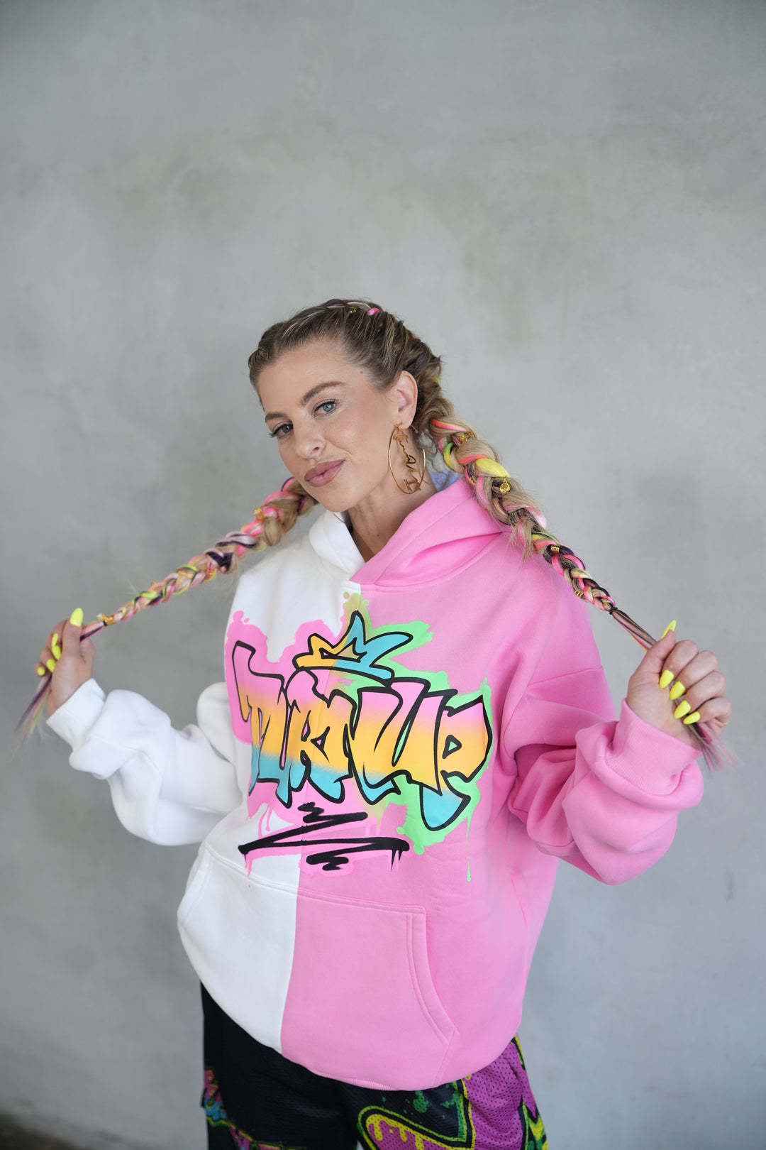 Turn Up Graffiti Split Hoodie