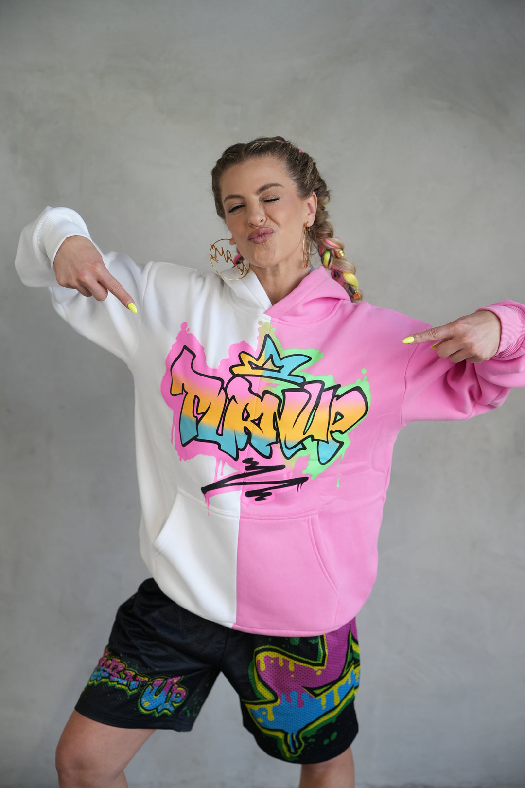 Turn Up Graffiti Split Hoodie