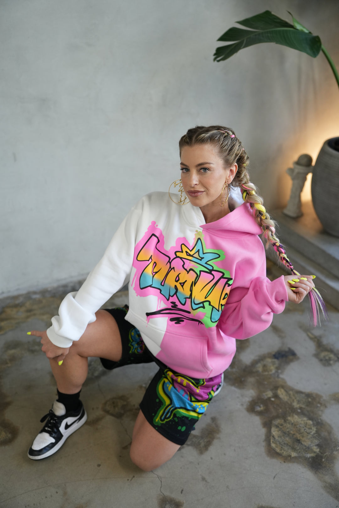 Turn Up Graffiti Split Hoodie