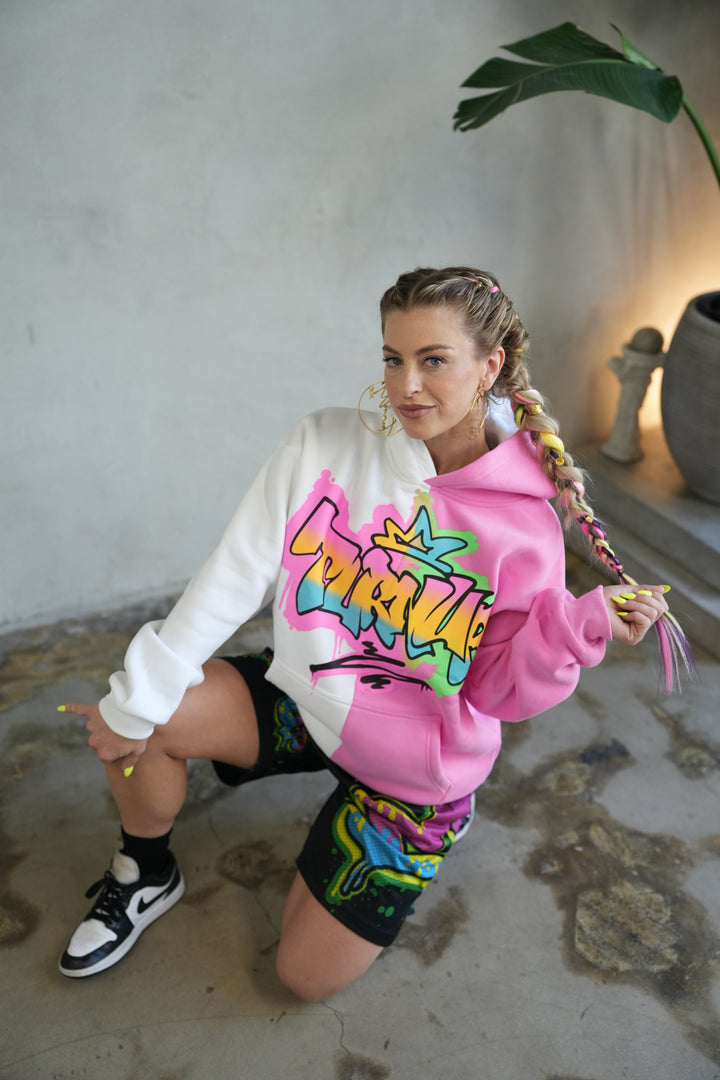 Turn Up Graffiti Split Hoodie