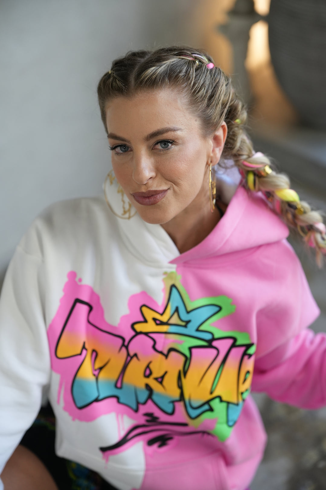 Turn Up Graffiti Split Hoodie