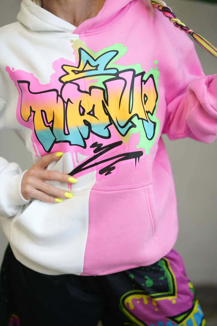 Turn Up Graffiti Split Hoodie