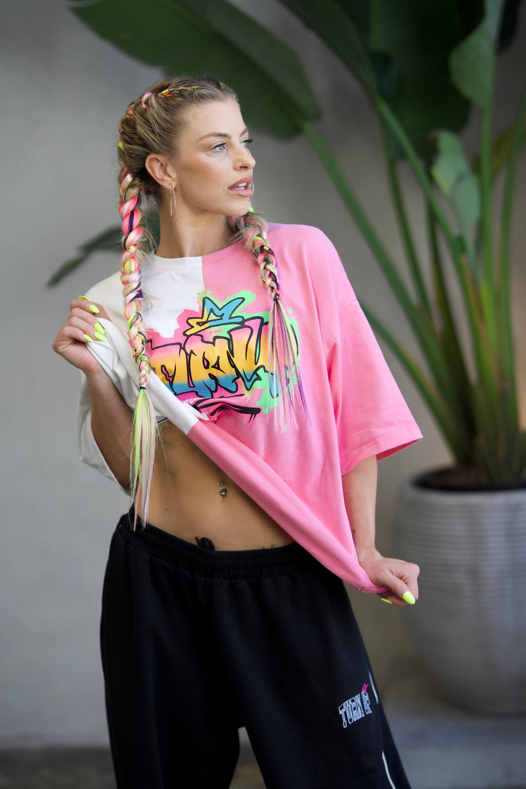 Turn Up Graffiti Split Tee