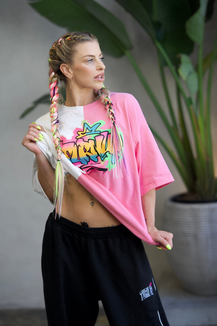 Turn Up Graffiti Split Tee