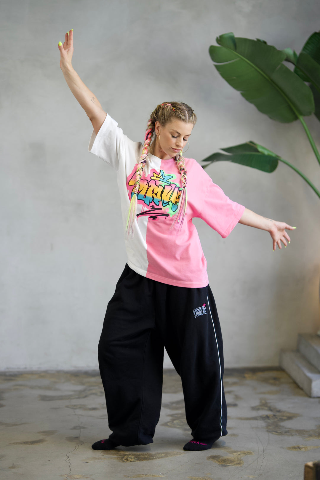 Turn Up Graffiti Split Tee