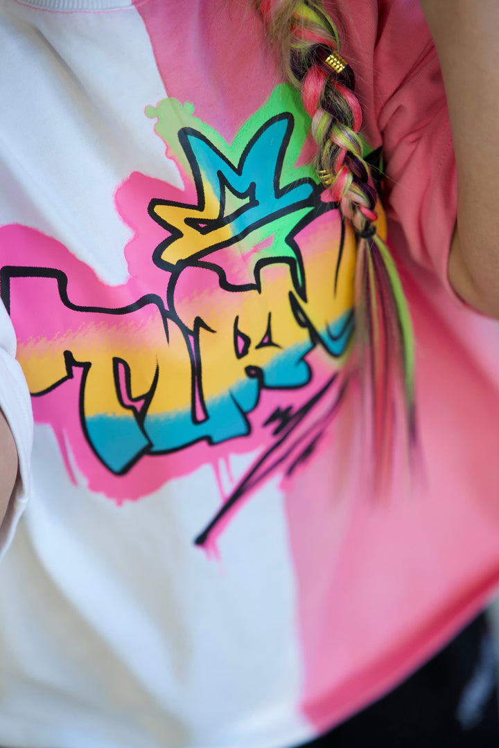 Turn Up Graffiti Split Tee