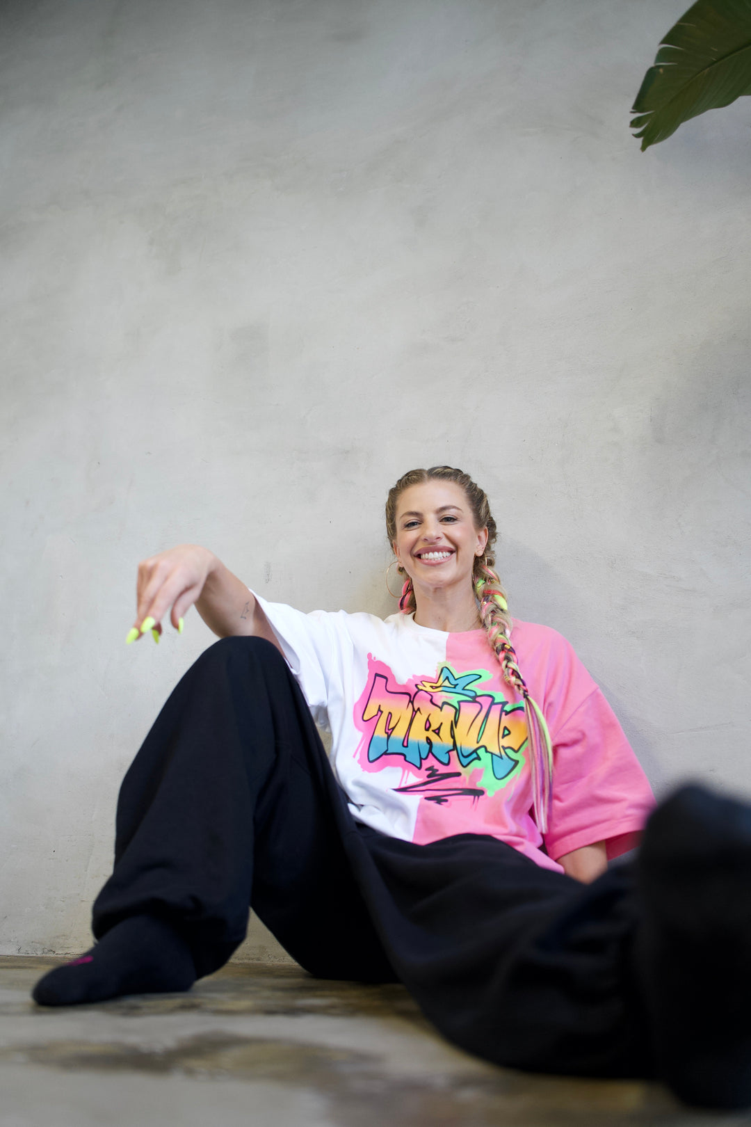 Turn Up Graffiti Split Tee
