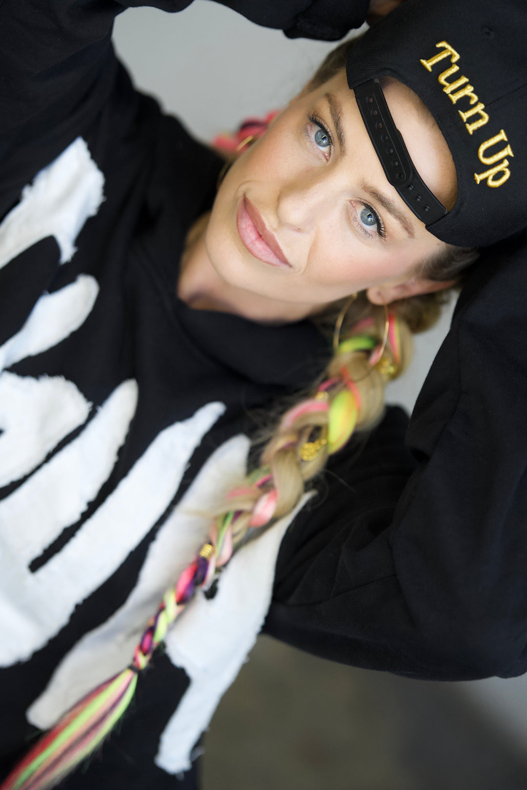 Turn Up Rhinestone Cap