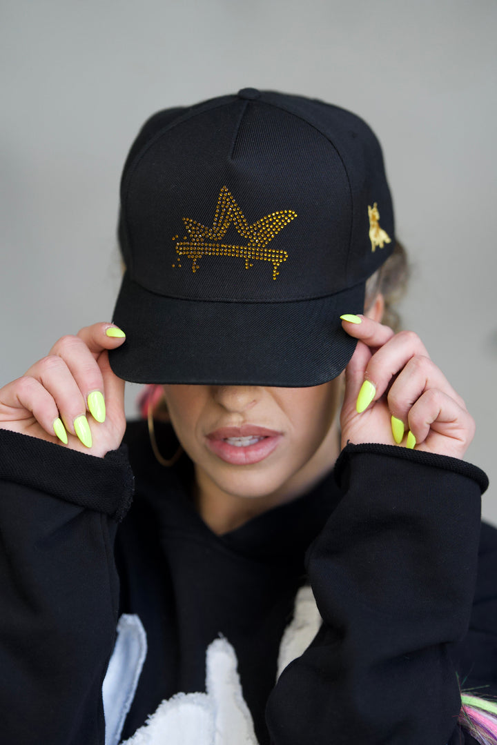 Turn Up Rhinestone Cap