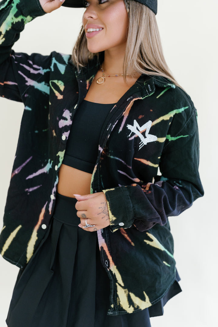 Galaxy Opal Tie Dye Flannel